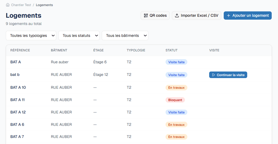 BatiSync Module 1 — visite technique sur tablette